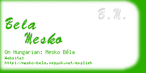 bela mesko business card
